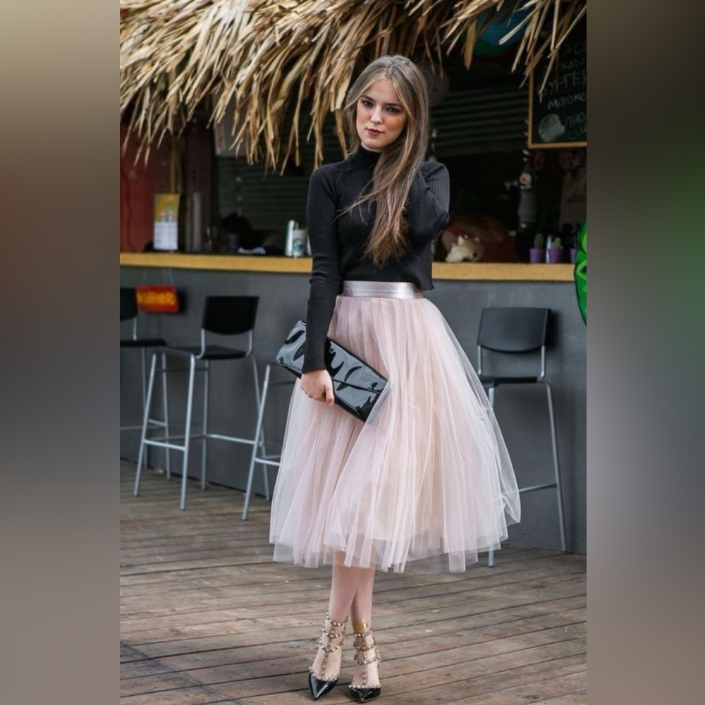 Alexandra Grecco Silver tulle skirt Anthropologie